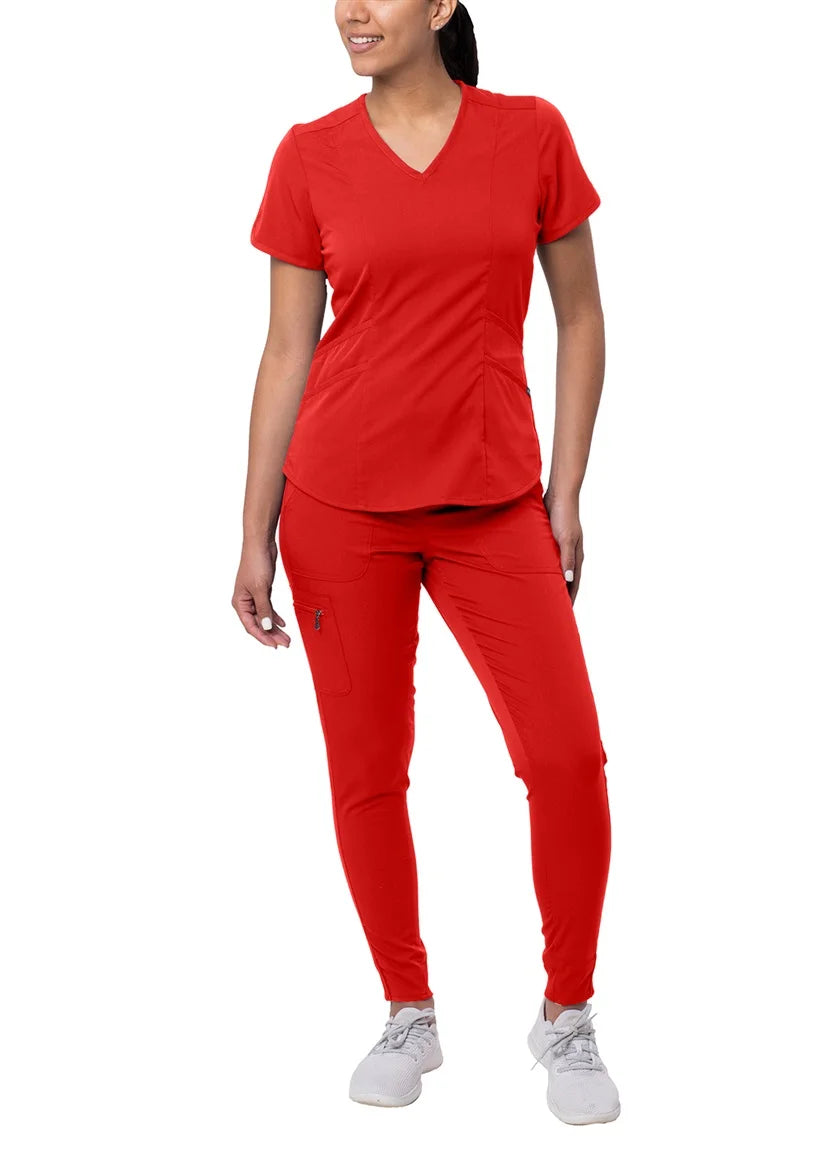 Modern V-Neck Scrub Top & Yoga Jogger Scrub Pants V3736