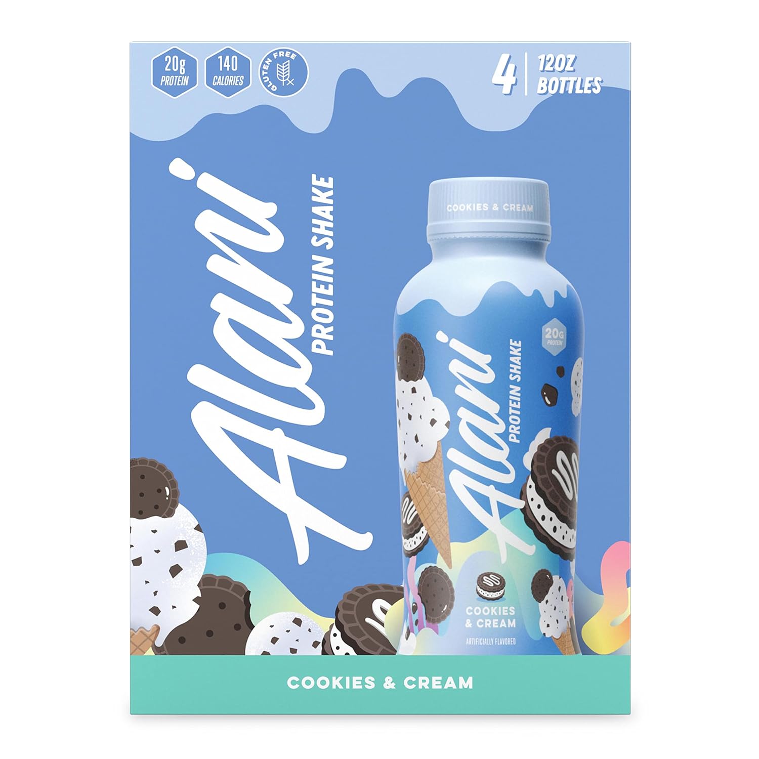 Cookies & Cream Protein Shake, 4 Pack, 12 Fl Oz I811852