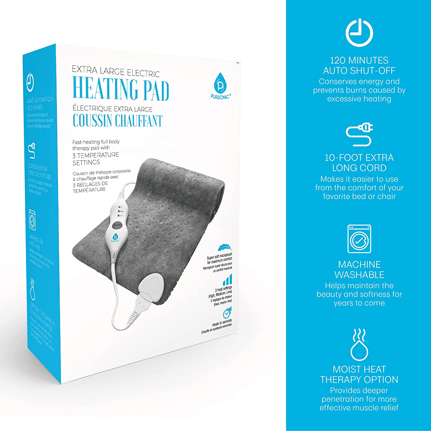 Red Light Therapy Neck Wrap and Fast-Heating Full Body Heating Pad