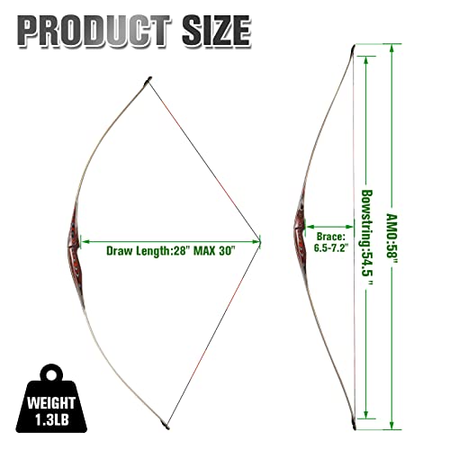 58" Laminated Recurve Bow 20-60lbs H38344