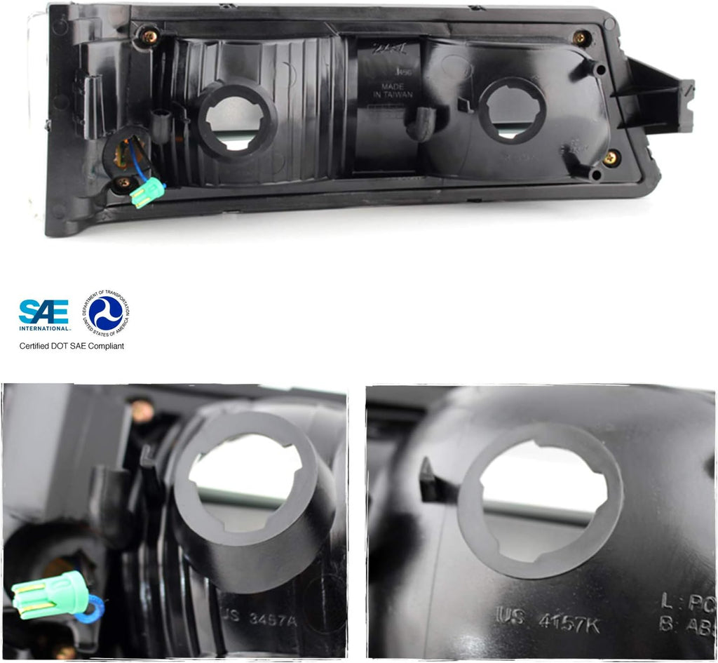 Black Housing Dual Halo Projector Headlights with LED Bumper Signal Lamps M450