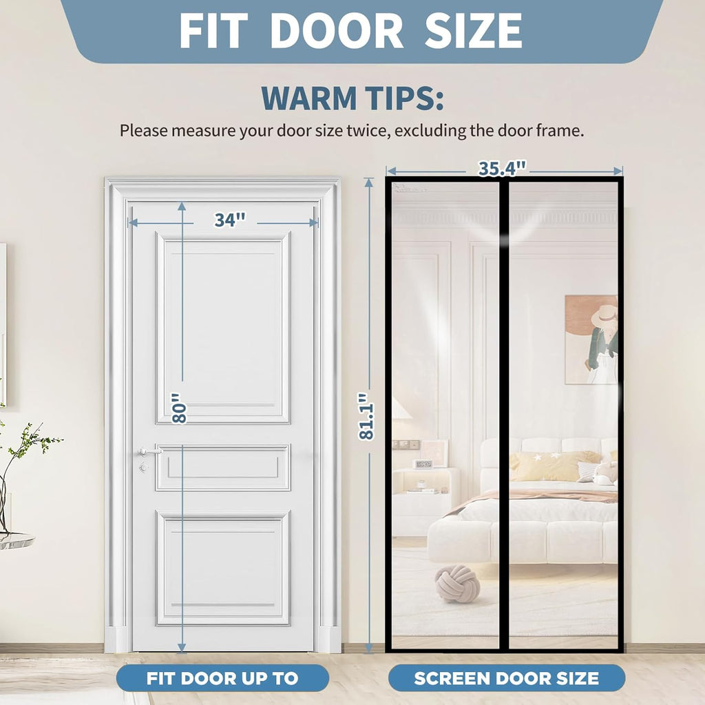 Magnetic Thermal Insulated Door Curtain, Fits Doors Up to 34" x 80" V302