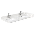 48x22 Double Countertop Light-Vein Carrara Cultured Marble with Undermount Square Sinks Includes Backsplash and Sidesplash V329