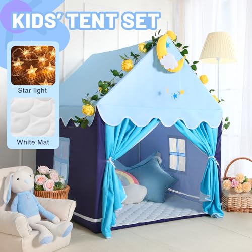 Pink Kid Tent with Mat and Star Lights C7552