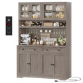 75.4" Tall White Kitchen Pantry Cabinet with Glass Doors and Drawers H780