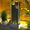 39.3"H Modern Cascading Floor-Standing Water Fountain with Led Lights and Pump D100