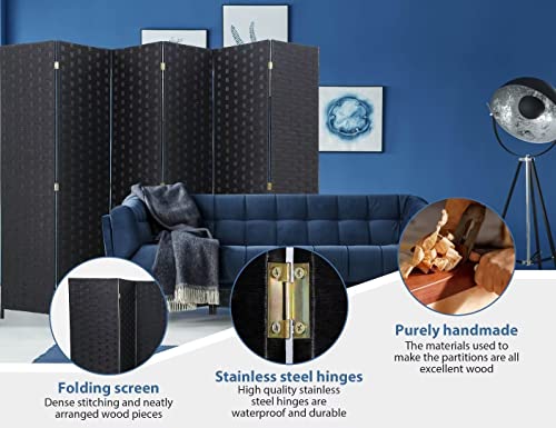 6 Panel Wood Mesh Woven Room Divider C24696