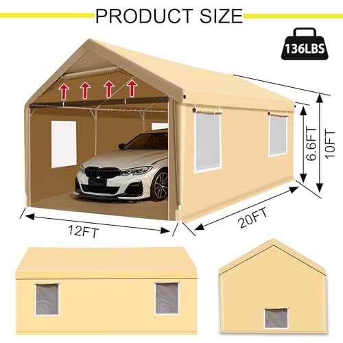 26X14X10.5FT Portable Paint Booth with 6pcs Mesh Windows U6230