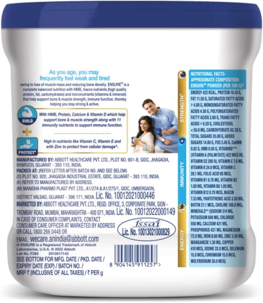 Vanilla Flavor Nutrition Powder 400gm Jar 10 Count B9352