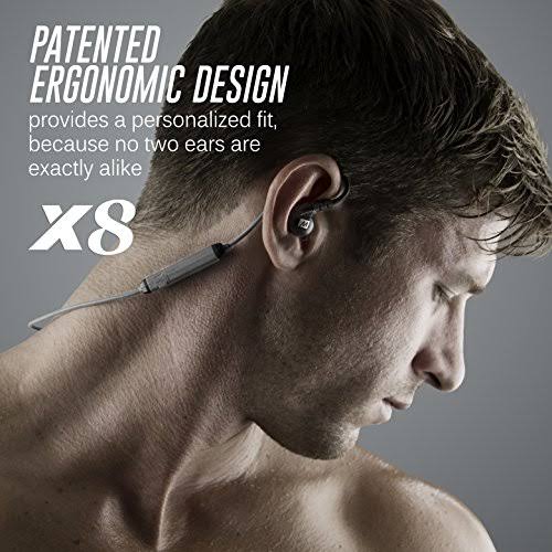 Secure-Fit Stereo Bluetooth Wireless Sports in-Ear Headphones (Black) I608