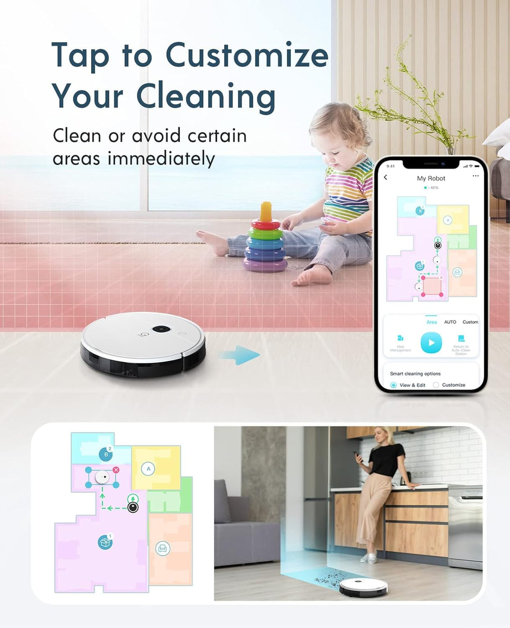 Robot Vacuum with 3000Pa Suction G825