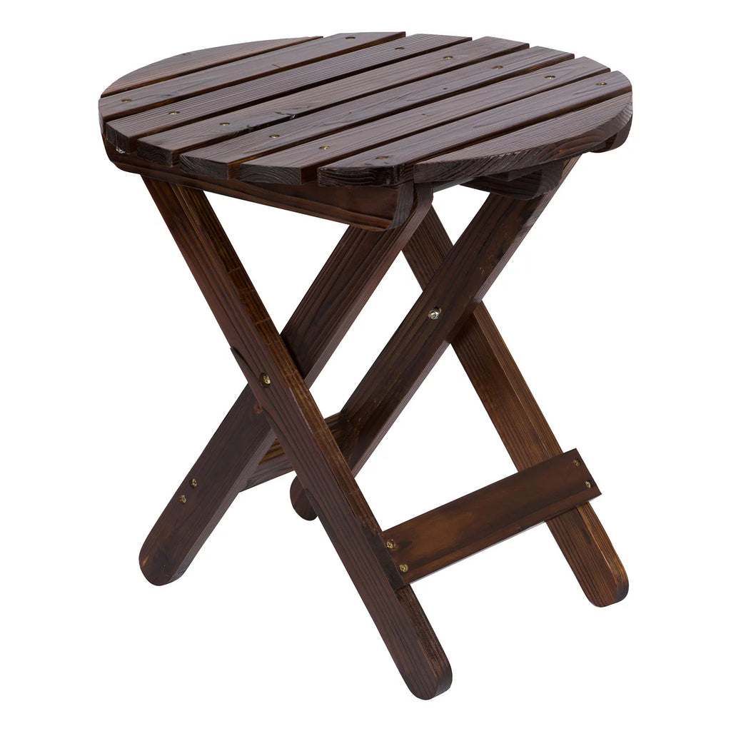 Cedar Wood Round Folding Side Table D15775