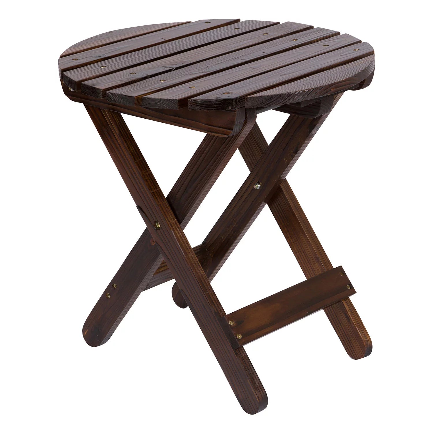 Cedar Wood Round Folding Side Table D15775