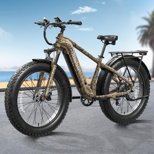 26" Fat Tire Electric Mountain Bike with 48V 15AH Removable Battery Aluminum Frame D592890