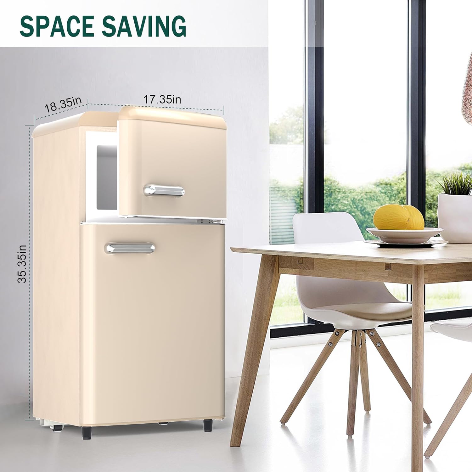 4.1 Cu. Ft. 2-Door Retro Mini Fridge with Freezer (Gold) A372