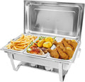 8 Quart Stainless Steel Chafing Dish Set with Food Pans W801485