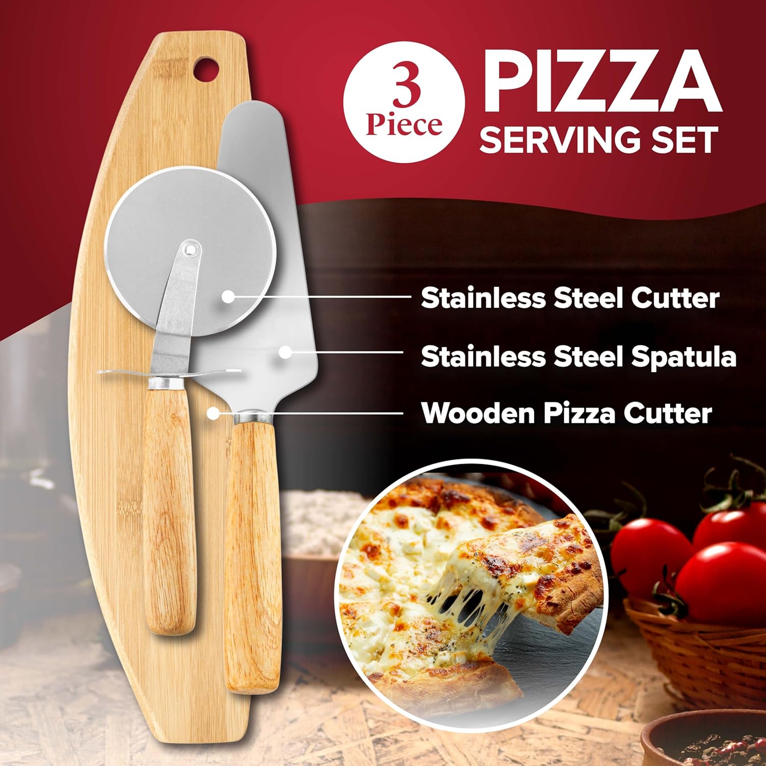 12 Inch Electric Pizza Oven with Pizza Cutter, Pizza Slicer and Serving Tray O604289