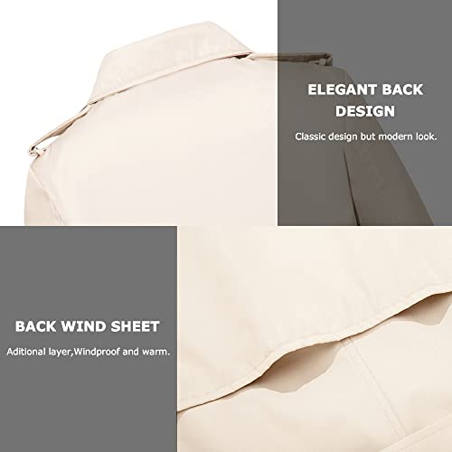 Women's Long Double Breasted Water Resistant Trench Coat with Belt S499515