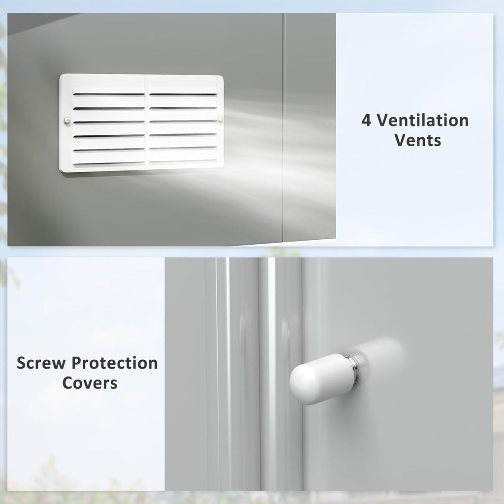 Gray Outdoor Storage Shed with Foundation Kit O33833