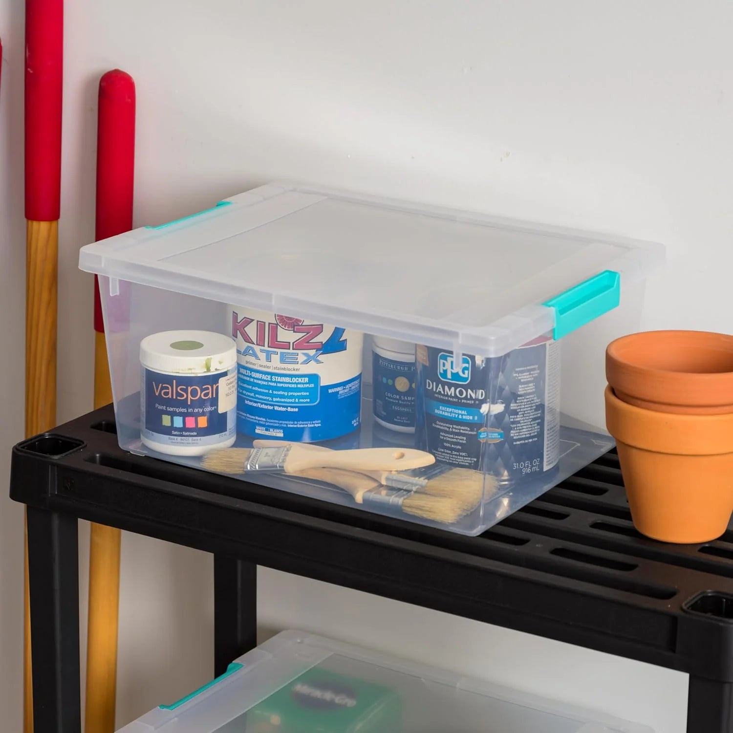 12 Qt Plastic Storage Bins, 4 Pack S882