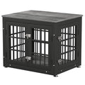 Natural and White Extra Large Wooden Dog Crate Furniture E560