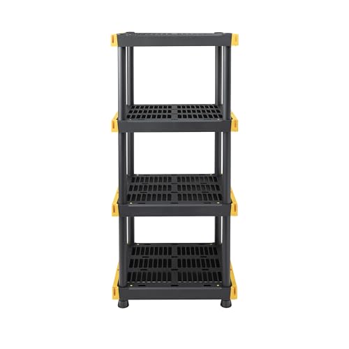 4-Tier Heavy Duty Plastic Storage Shelving Unit, 100lbs/shelf, 2 Pack W89381