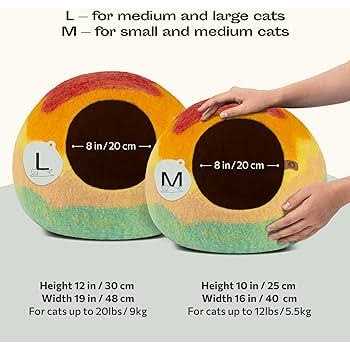 Felt Cat Bed Cave 100% Merino Wool Cat Bed H119243