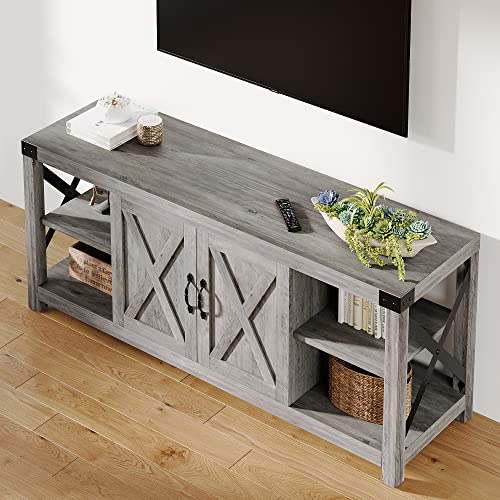 TV Stand with Barn Doors and Storage Cabinet U30859