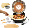 12 Inch Electric Pizza Oven with Pizza Cutter, Pizza Slicer and Serving Tray O604289