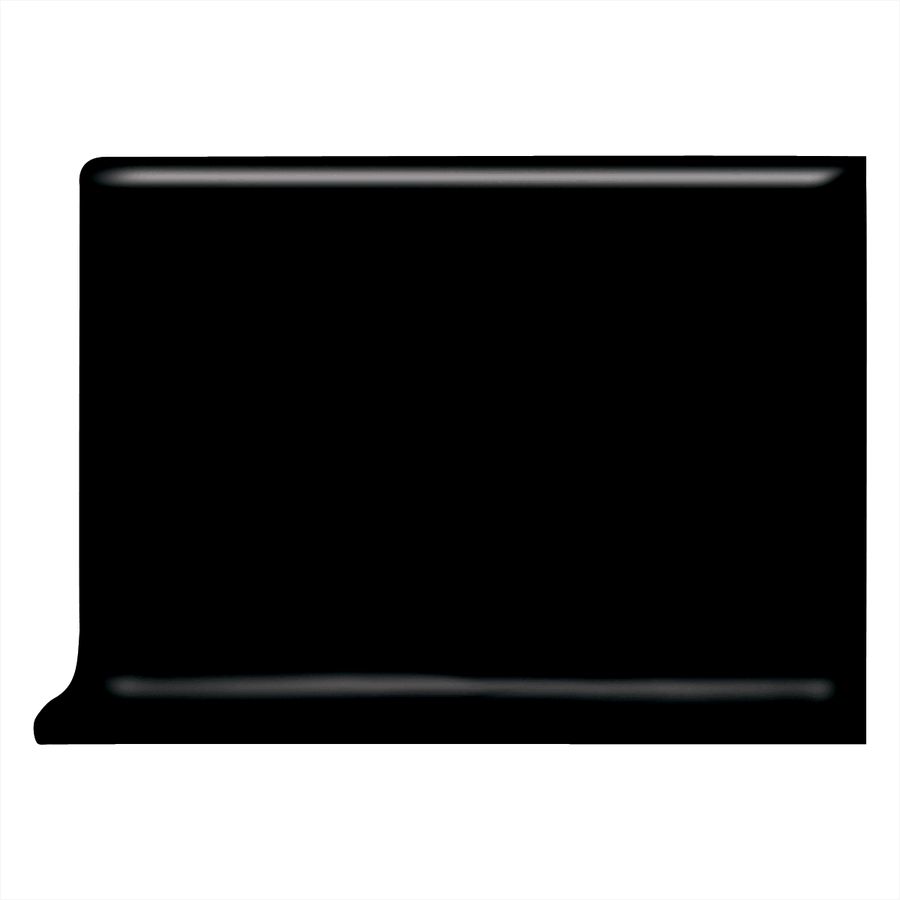 Black Ceramic Cove Base Tile (4-in x 6-in) M24009