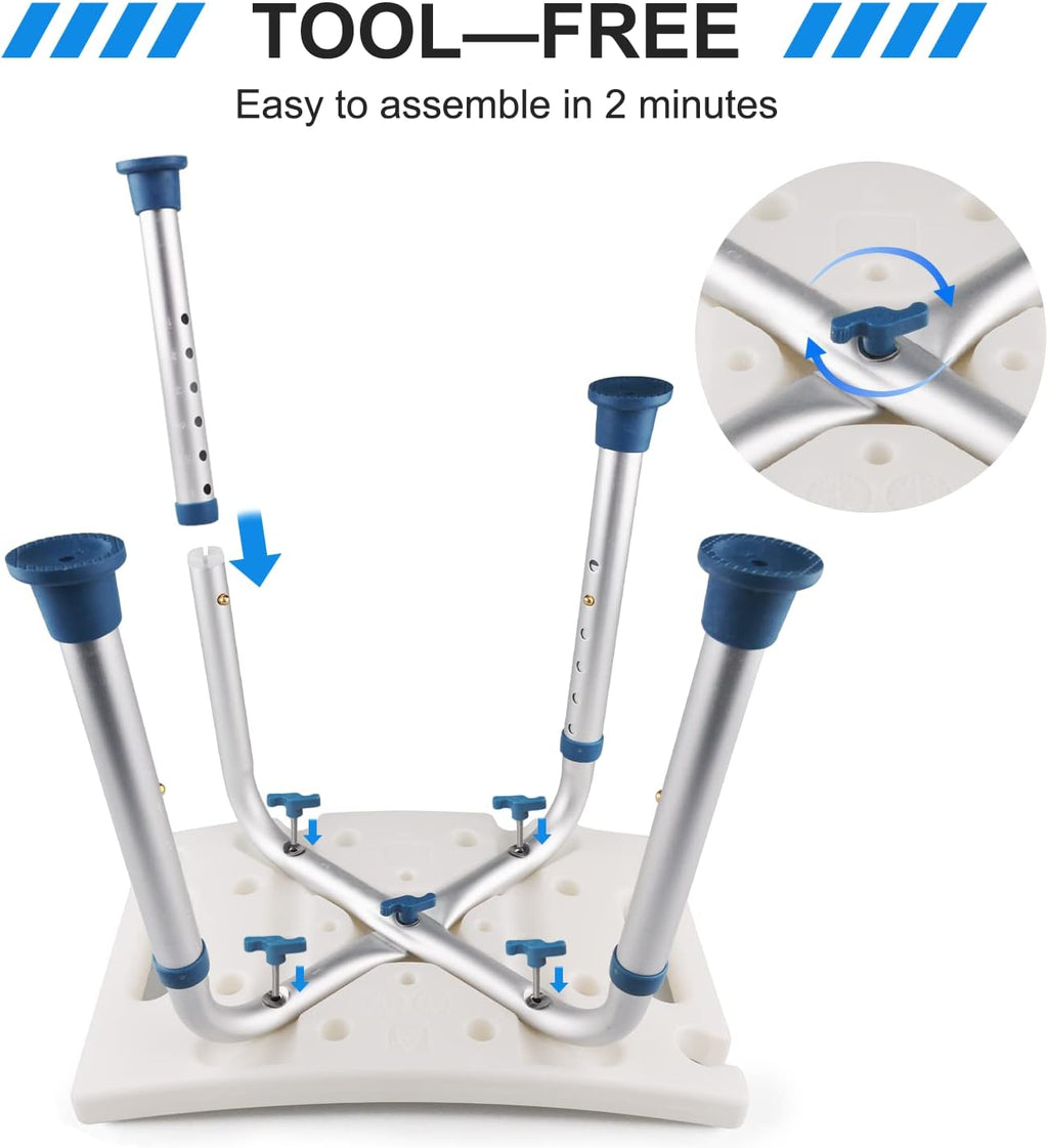 Shower Stool with Shower Head Holder, 350LBS Capacity Y419588