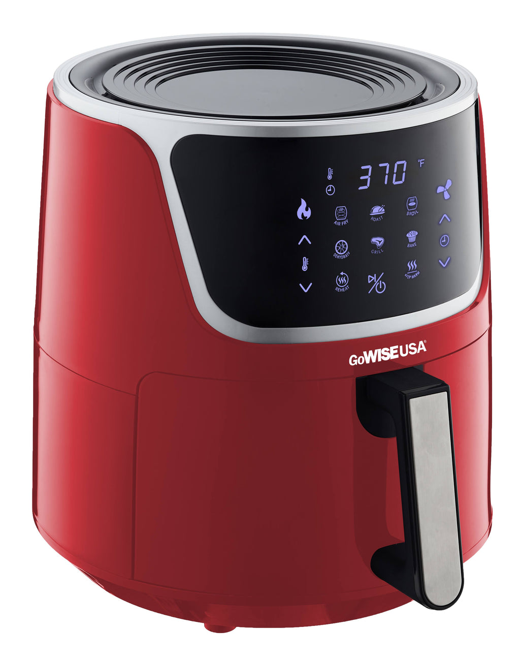 7 qt Electric Air Fryer with Dehydrator Black Silver D19626