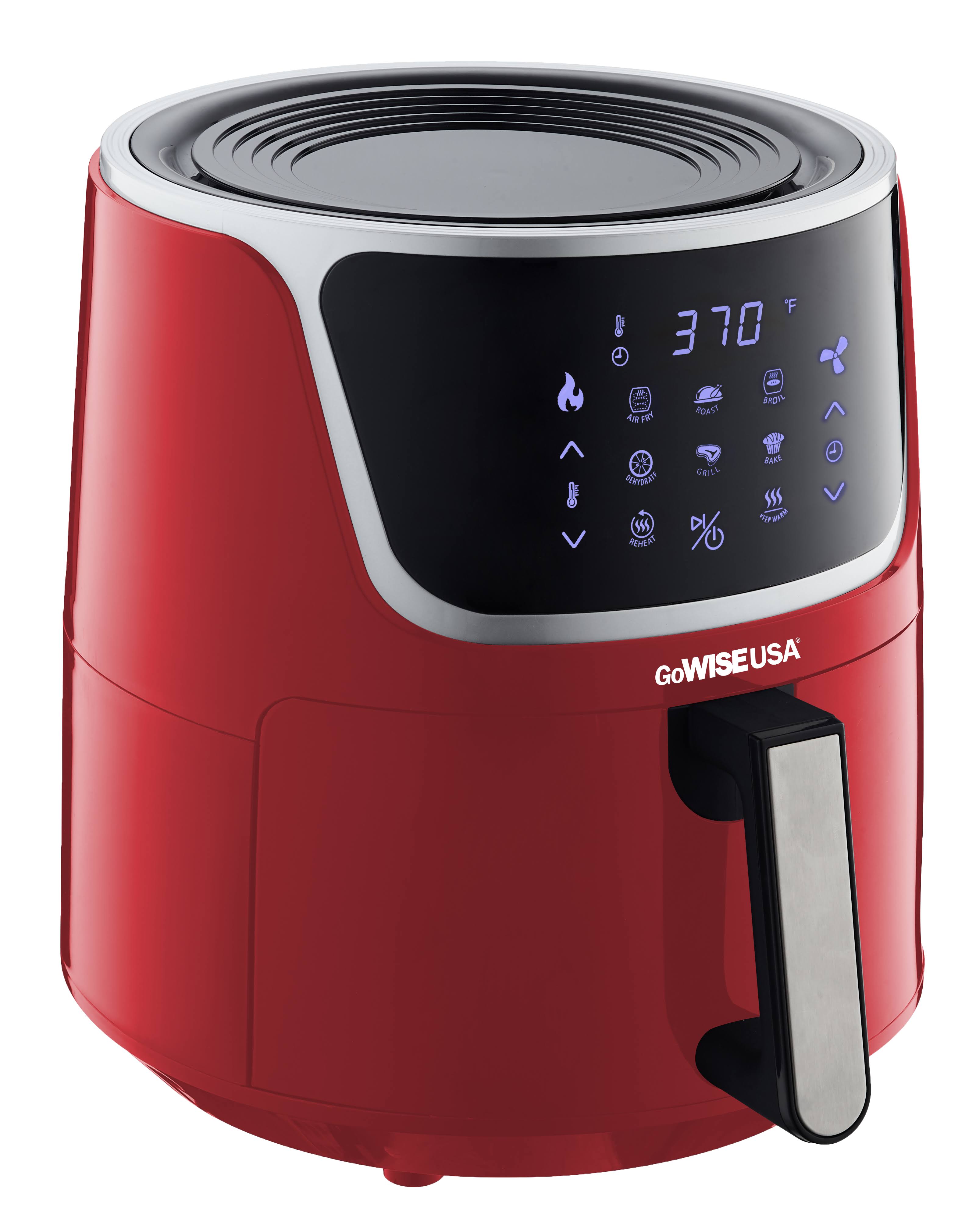 7 qt Electric Air Fryer with Dehydrator Black Silver D19626