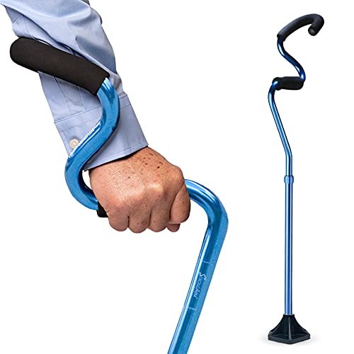 Self Standing Lightweight Adjustable Walking Cane with Ergonomic Forearm Grip T5944