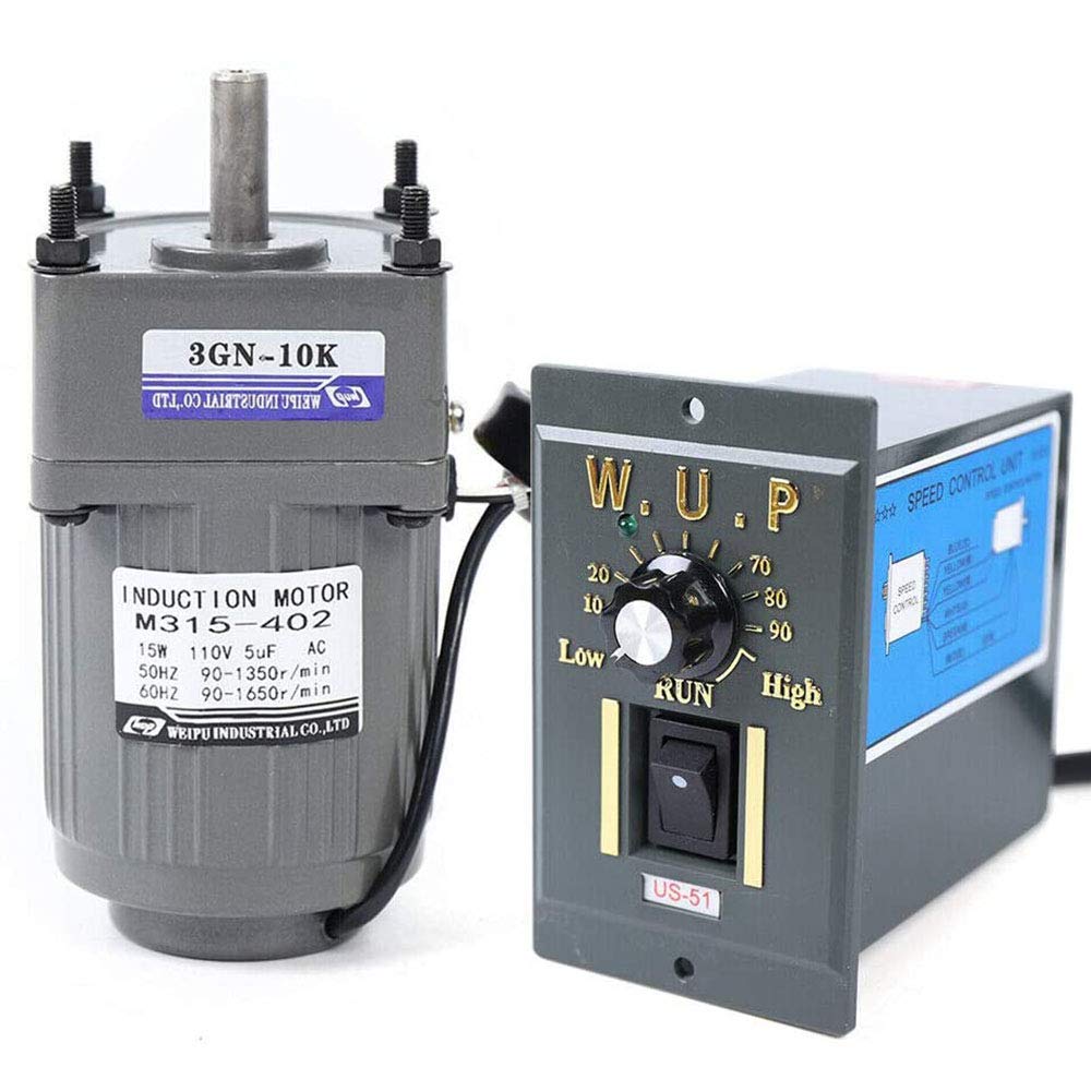 Electric Motor Variable Speed Controller 1:10 125RPM 110V 15W Single-Phase N953