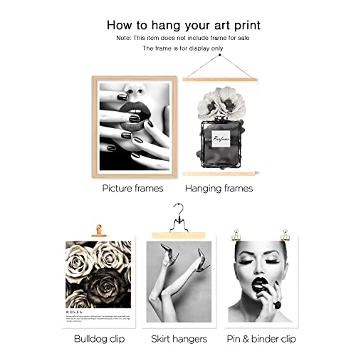 Set of 6 Black and White Unframed Canvas Posters 8x10in H874529