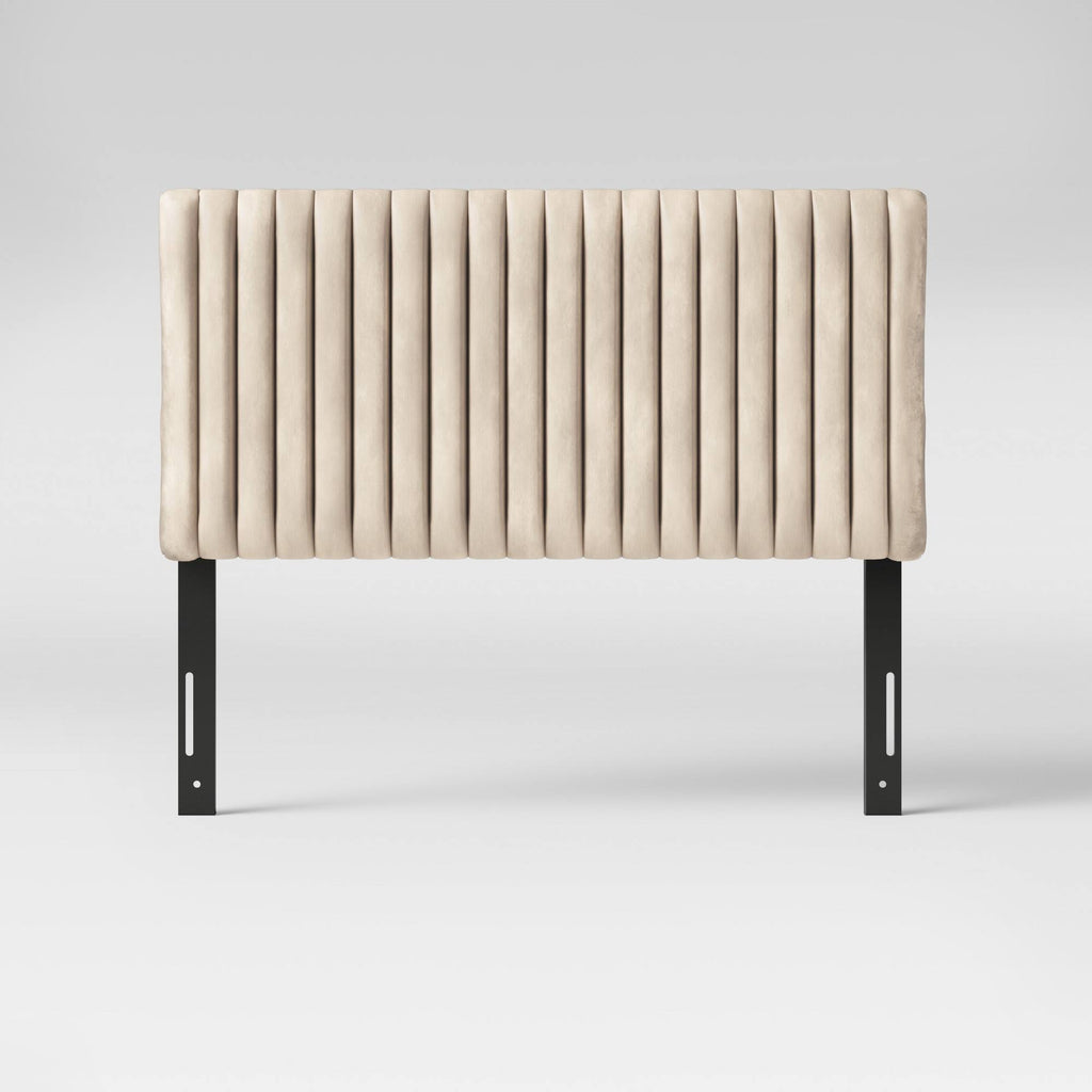 Cream Velvet Queen Headboard A46157