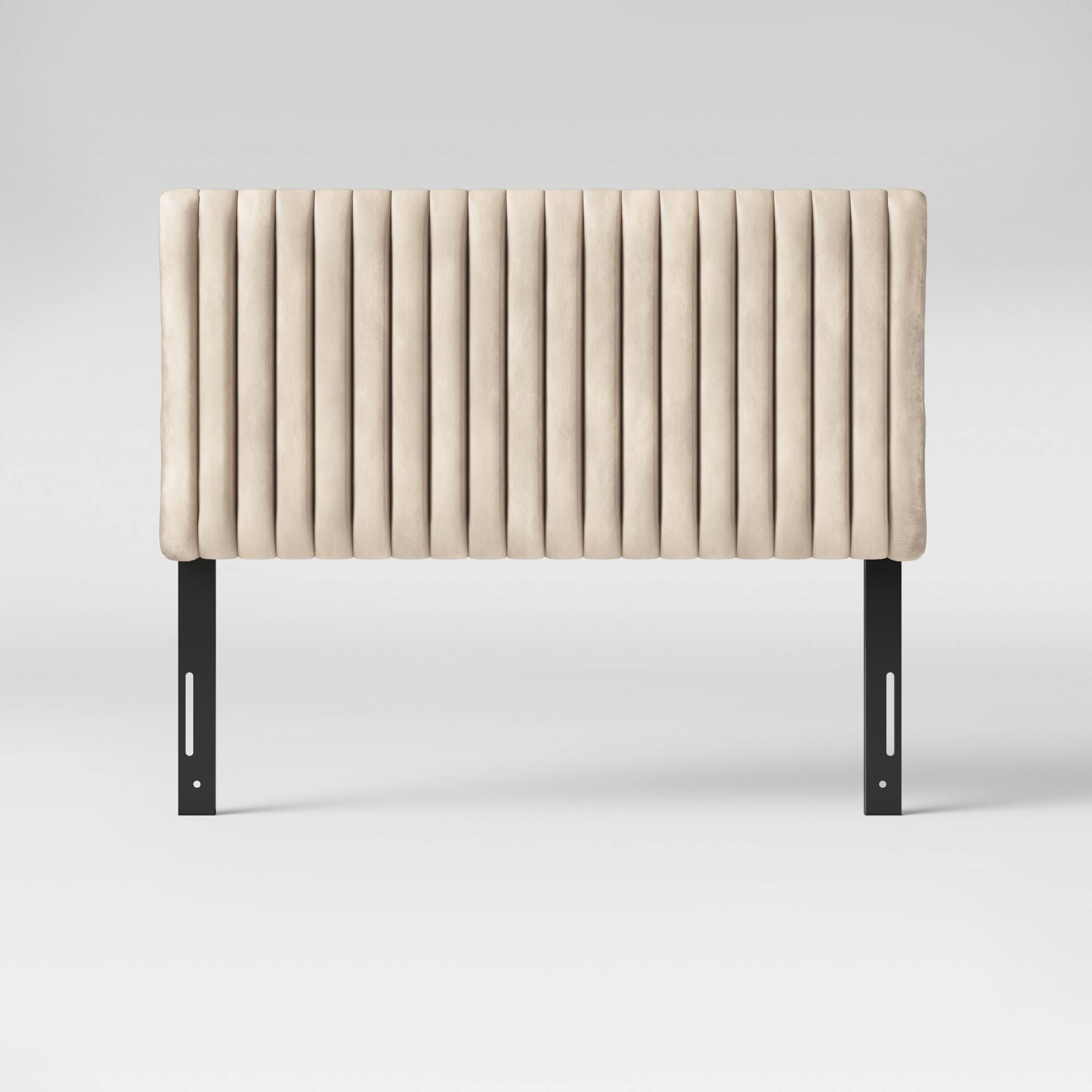 Cream Velvet Queen Headboard A46157