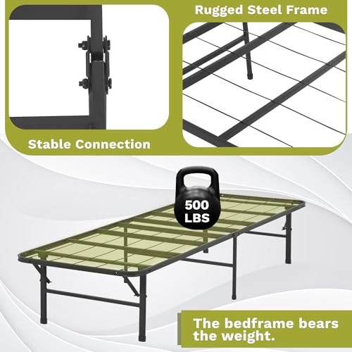 Twin Size 14.2 Inch Heavy Duty Steel Folding Bed Frame W41642