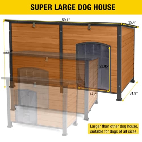 59" Large Insulated Dog Kennel with Liner L370564