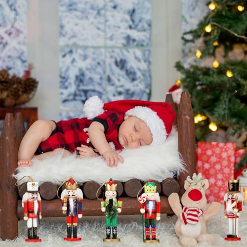 10 Pcs Wooden Nutcracker Ornaments 5 Inch T1031