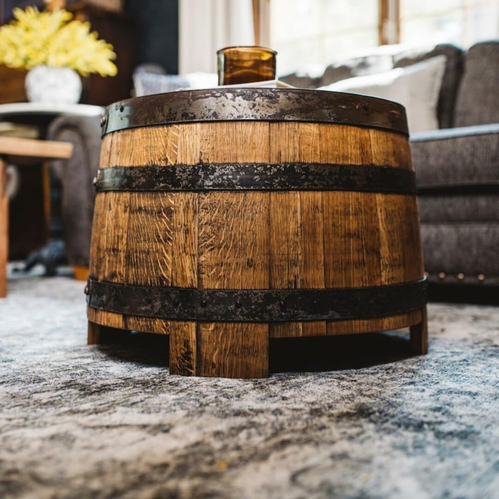 White Oak Barrel End Table 24" W x 18" H x 24" D F855