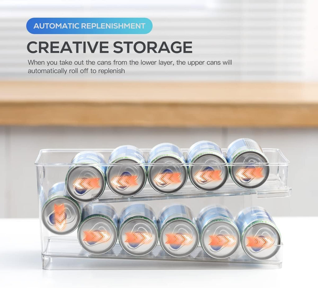 Clear Plastic Soda Can Organizer, Holds 12 Cans M7362