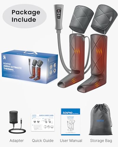 Grey Air Compression Calf Massager with Heat W69842