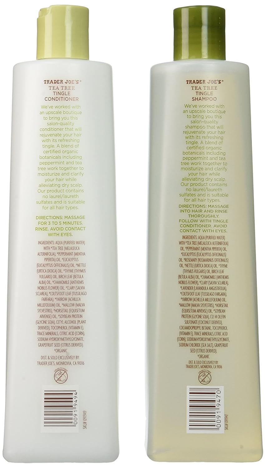 Tea Tree Tingle Shampoo & Conditioner, 16 oz. Q880
