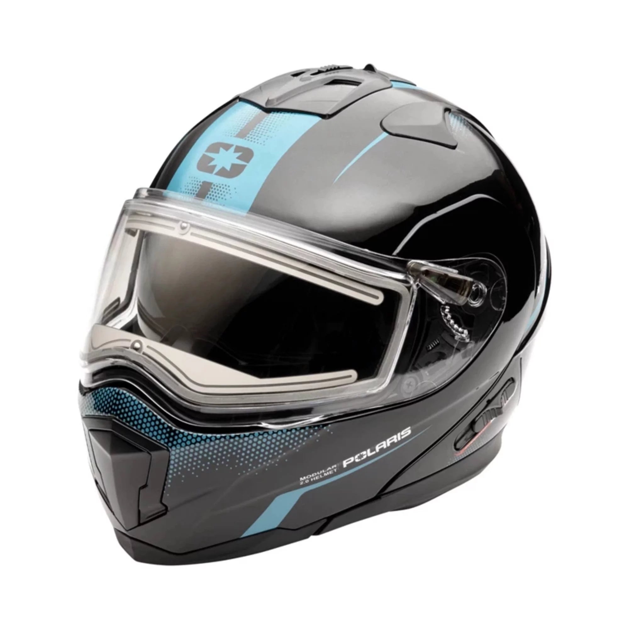 Black Teal Snowmobile Helmet F355156