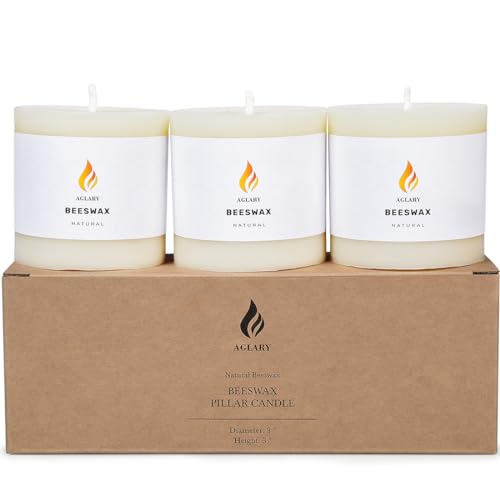 Pure Natural Beeswax Pillar Candle D8495