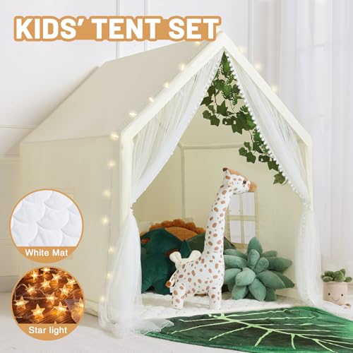 Pink Kid Tent with Mat and Star Lights C7552