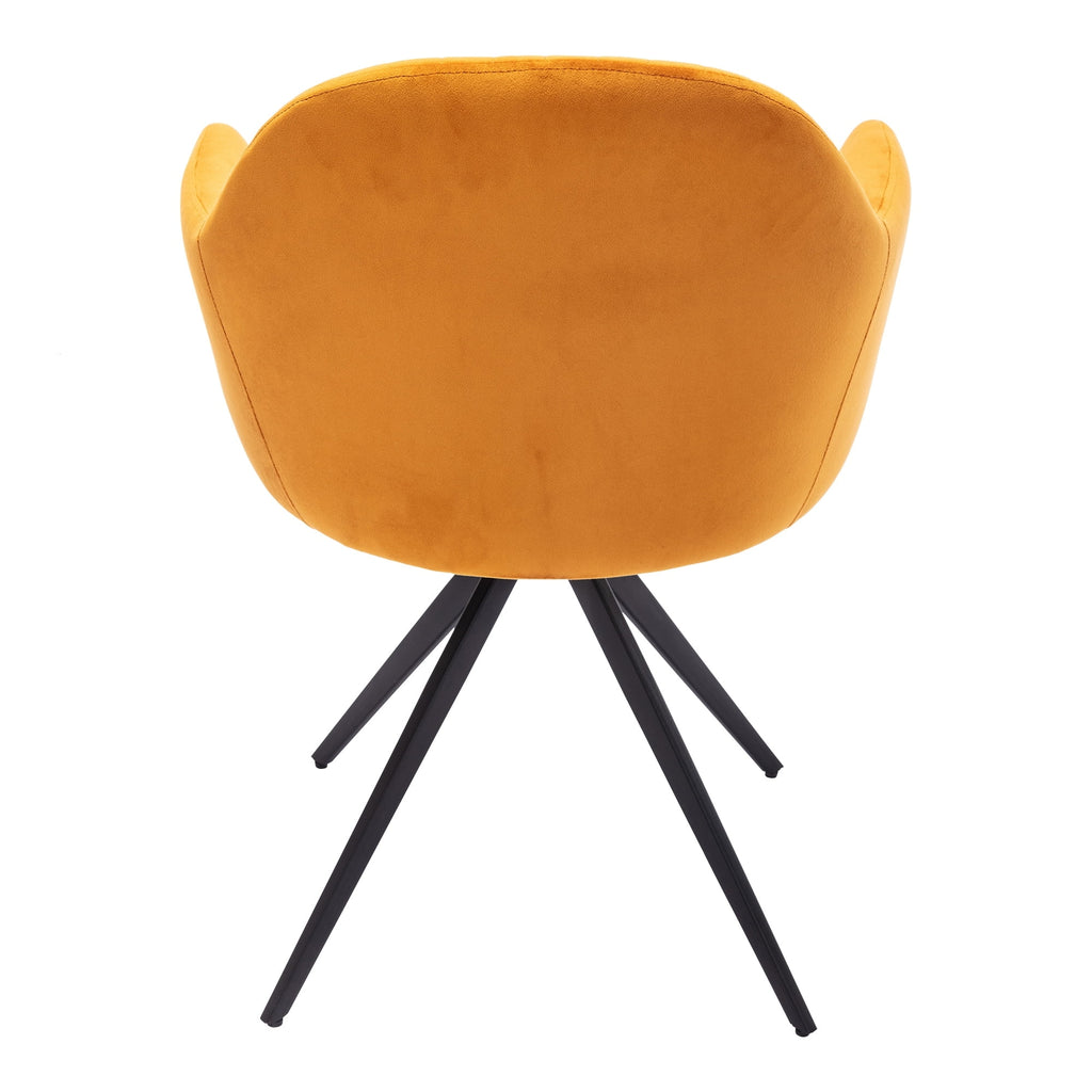 Cognac Velvet Swivel Arm Chair O403