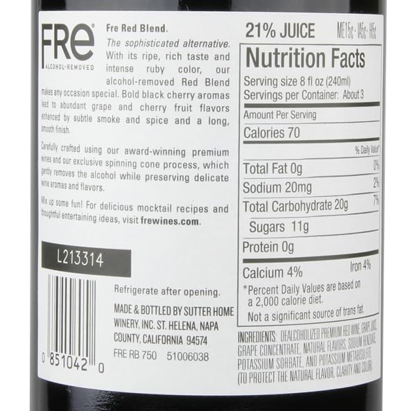 6-Pack Non-Alcoholic Red Wine Blend 750ML O1491
